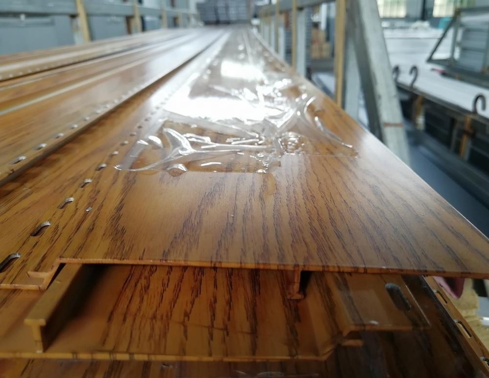 Quality Plank / Decking / Flooring Aluminium Extruded Profiles With Wooden Color for sale