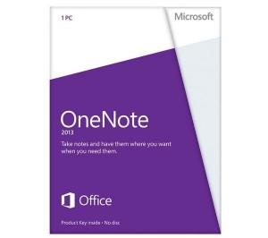 Box Pack Microsoft OneNote 2013 , 32/64 Bit Medialess Microsoft Office 2013 Code