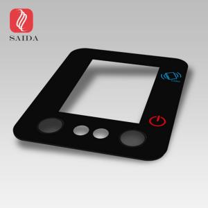 Quality custom 1.1mm thickness chemical strengthened glass cover for payment terminal with semi-transparent black color holes for sale