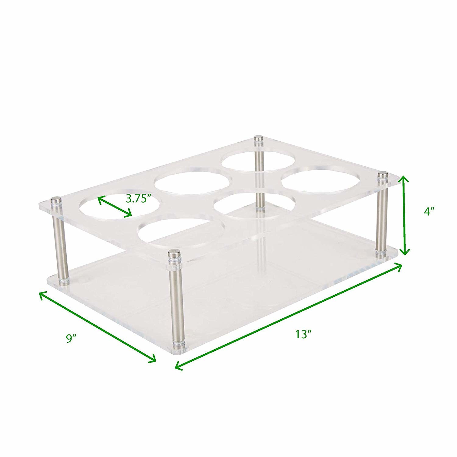 Quality 6 Compartment Acrylic Bottle Rack Stand Transparent Chemical Resistance for sale