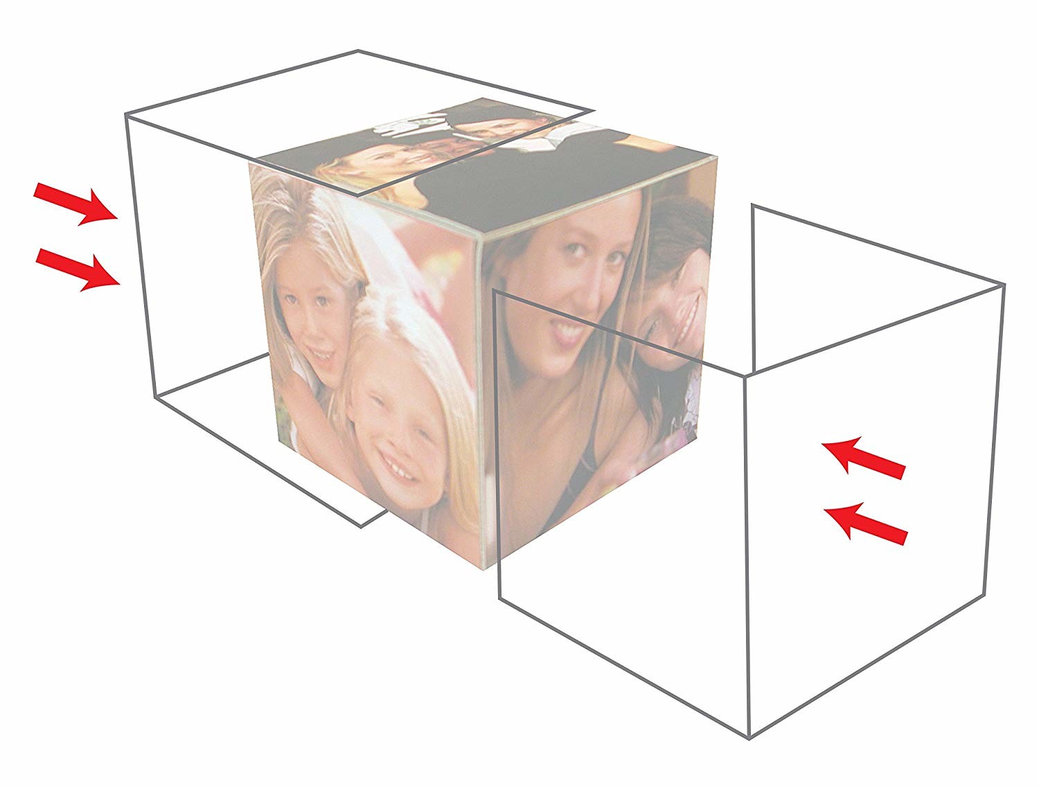 Quality Clear Plastic 6 Sided Acrylic Photo Cube 3.25x3.25Inch For Gift for sale