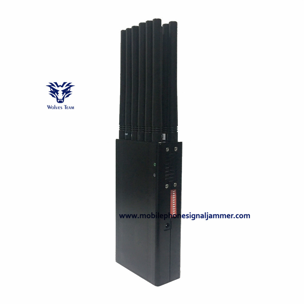 Quality Lojack GSM CDMA 3G 4G WiFi GPS UHF VHF Cell Phone Jammer  with 12 frequencies Handheld for sale