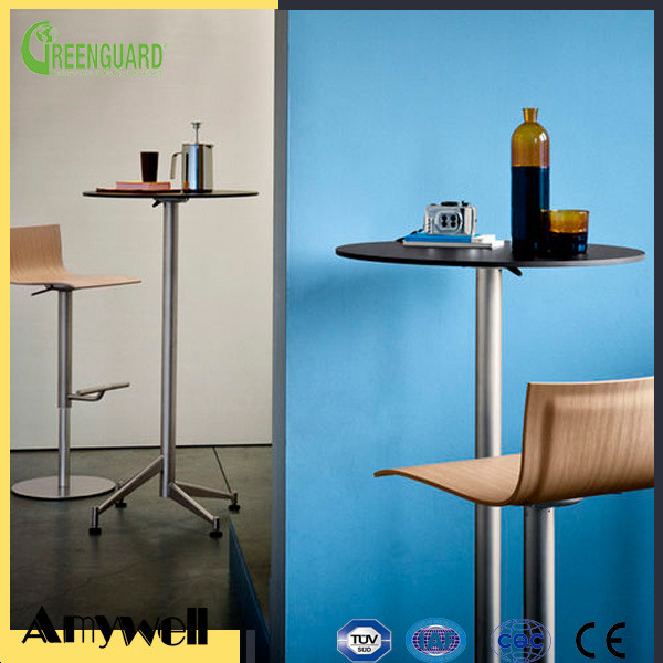Quality Amywell factory customized solid phenolic HPL compact modern bar table for sale