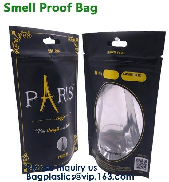 Quality Child Proof Custom Printed Mylar Foil Bags Manufacturing, Mylar Zip-Seal Bag, Herb Leaf Gusseted for sale