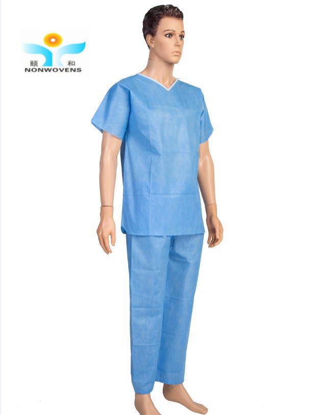 Quality Disposable PP SMS Nonwoven Printed Surgical Gown Scrub Suits for sale