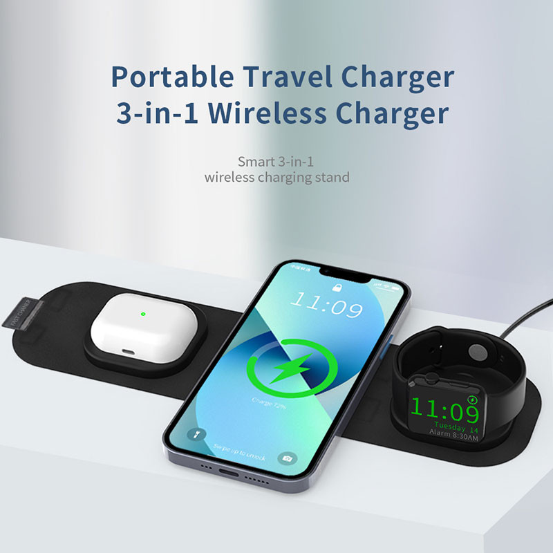Buy cheap Apple Devices Folding Qi Charger 15W Qi Wireless Charger 3 Modes Simultaneously from wholesalers