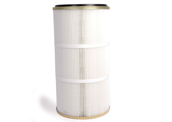 Quality Cylindrical Type Dust Filter Cartridge , 1μm Porosity Pleated Filter Cartridge for sale
