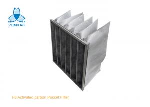 Quality F8 Activated Carbon And Synthetic Fiber Media Pocket Air Filter Aluminum Frame V Rigid Type for sale