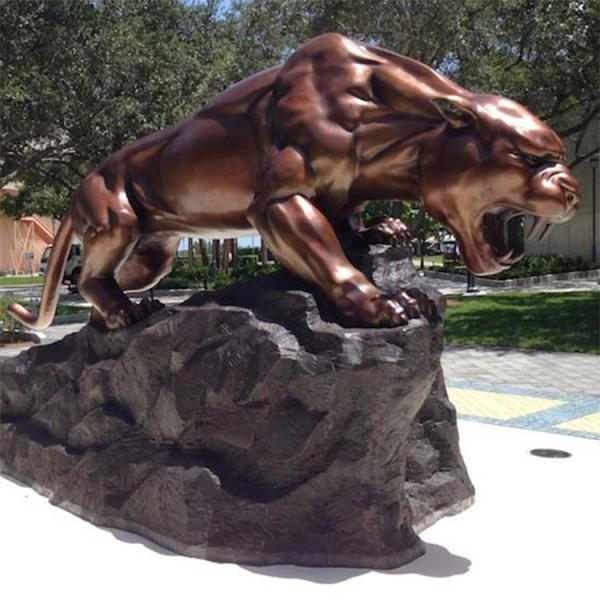 Bronze Black Jaguar Statue Animal Figurine Sculpture At Wholesale Price