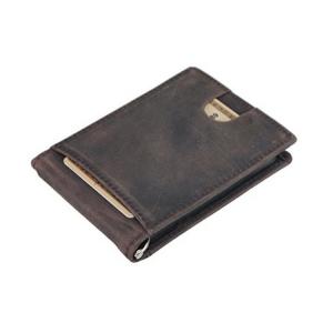 Quality 10x7.5cm ROHS Handcrafted Leather Wallets Money Clip RFID Blocking BM for sale