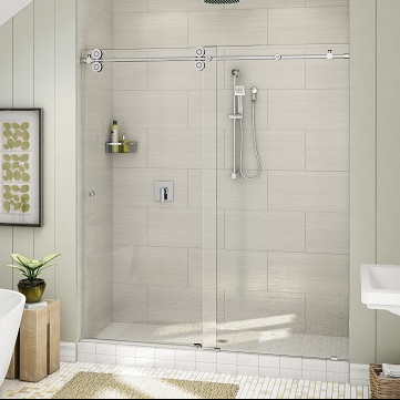 Buy cheap Top Roller Bathroom Sliding Glass Door Frameless Shower Enclosure from wholesalers