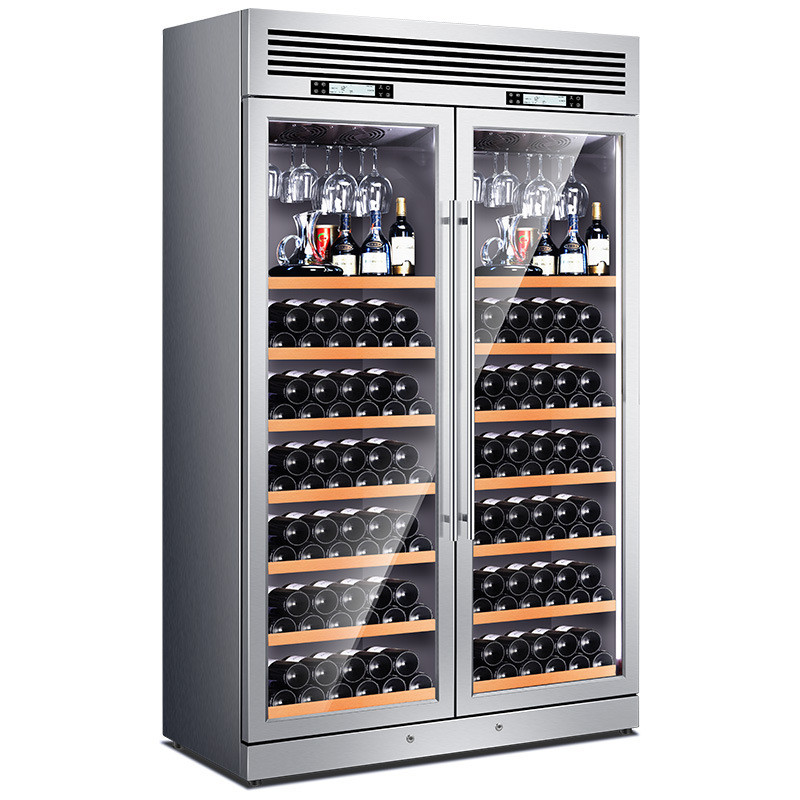 Buy cheap High-End Silver Metal Wine Cabinet Tall Wood Matte For Wine Cellar from wholesalers