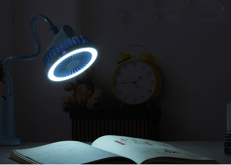Quality Clip desk lamp fan rechargeable baby car clip fan mini clip on fan with led light for sale