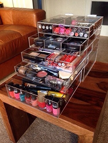 Quality Handmade 5 Tier Acrylic Makeup Organizer Box Exquisite Workmanship for sale
