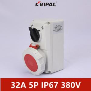 Quality RED 32A IP67 5P 6h Waterproof Interlocked Switch Socket IEC Standard for sale