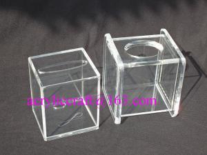 Quality Practical Home & Hotel Decoration Acrylic Tissue Box Transparent Square Box for Tissue for sale
