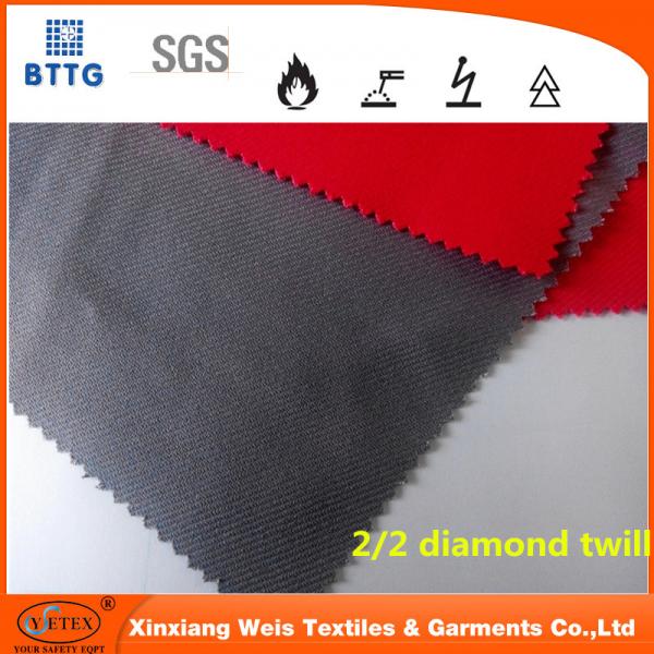 Buy In stock YSETEX EN11612 certificated 360gsm flame retardant fabric in grey and red at wholesale prices