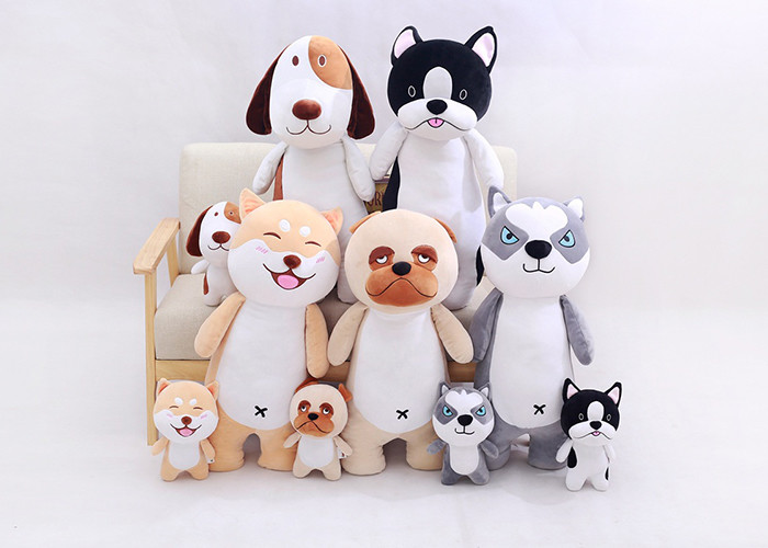 Quality EN71 Lovely Stuffed Animal Dog Toys 27cm / 60cm / 80cm Size With PP Cotton Material for sale