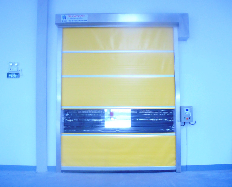 Quality Blue Yellow PVC Interior Door , Industrial Workshop Doors for sale