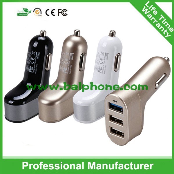 Quality 5V 5.1A 3 port USB Car Charger ,3usb car charger,3usb travel charger for iphone 6 for ipad for sale
