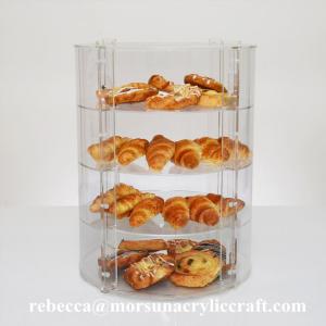 Quality Four Tier Clear Acrylic Display Stand Plexiglass Bakery Show Case for sale