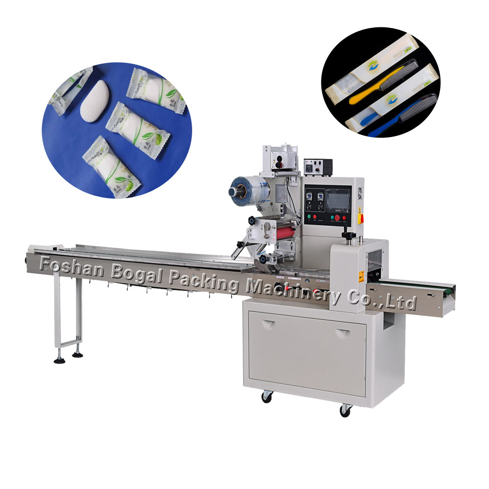 Quality Double Motors Converter Horizontal Flow Wrap Machine / Rotary Up Pillow Packaging Machine for sale