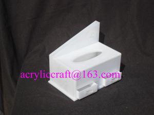 Quality White acrylic tissue box hotel lucite napkin holder with drawer for sale
