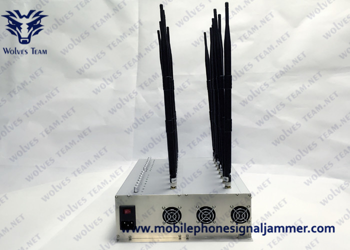 Quality Full Bands Adjustable 16 Antennas Powerful GPS WIFI 3G 4G All Cell Phone Signal Jammer for sale