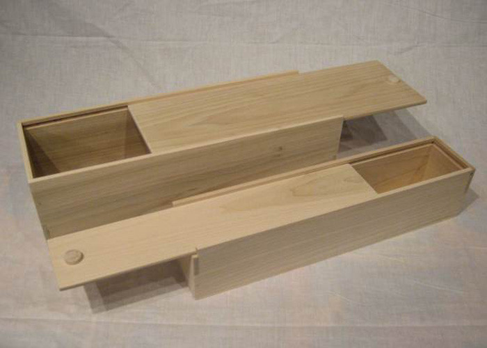 Quality Sliding Top Rectangle Bamboo Gift Box , Solid Wood Bamboo Pencil Box for sale