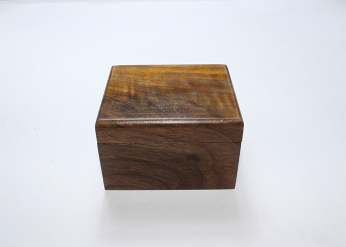 Quality Square Dark Color Little Wooden Jewelry Box , Mens Wood Jewelry Box For Gift for sale