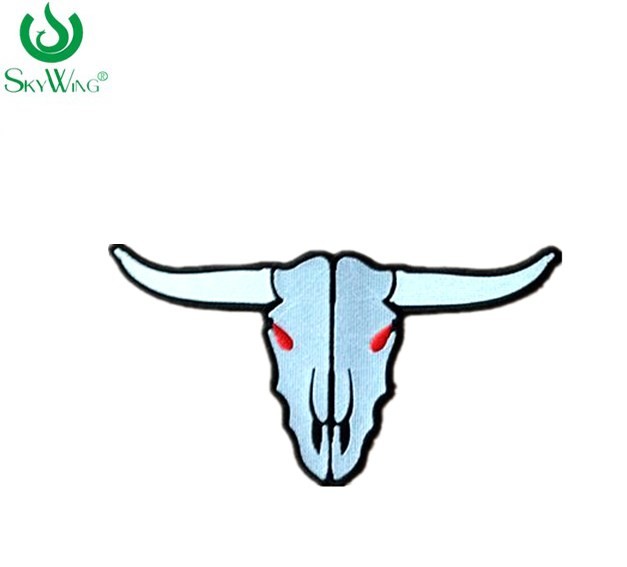 Quality Bull Head Personalised Embroidered Badges Washable Laser Cut For Varsity Jackets for sale