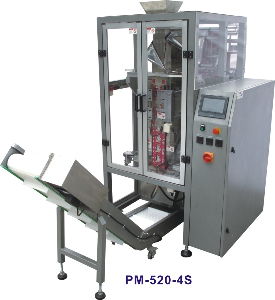 6kw Foodstuff Vertical Form Fill Seal Packaging Machine 4 Corner Pouch 50ppm