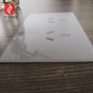 Quality 2mm crystal tempered glass with white color silk screen printed for 2gang 2way socket switch wall plate touch panel for sale