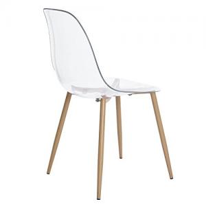 Quality OEM ODM Clear Acrylic Ghost Chair , Eames Style Plastic Chair With Metal Legs for sale