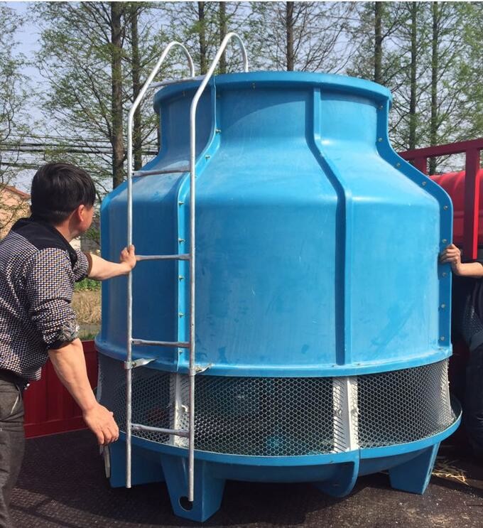 Buy Durable Bottle Type Cooling Tower , 30T Round Cooling Tower With Ladder at wholesale prices