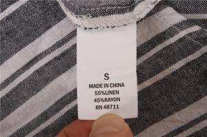 Quality Summer Vertical Striped Women'S V Neck Vest 55% Linen 45% Rayon for sale