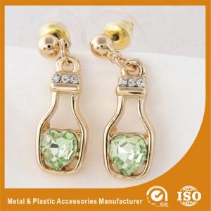 Quality Fashion Gold Jewelry Hanging Metal Earrings Stud Wedding Shining Crystal Earrings for sale