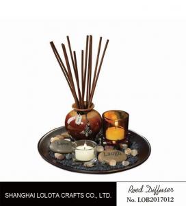 Quality Brown Room Reed Diffuser For Large Room , Ceramic Aromatherapy Diffuser for sale
