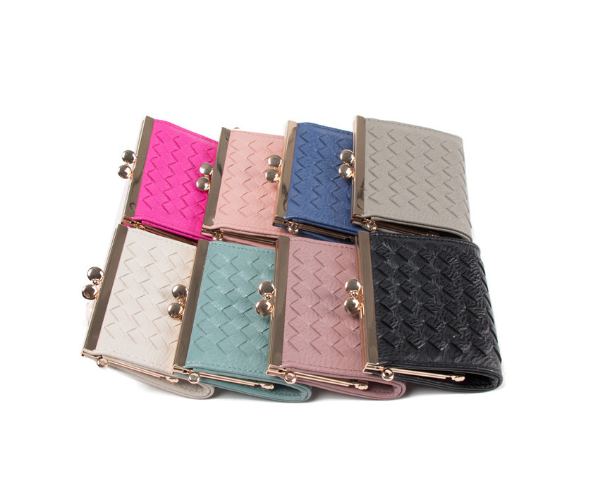 Quality BM 10x2x9cm Zippered Coin Purse Woven Pu Leather ISO9001 for sale