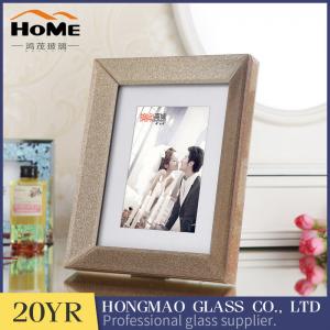 Quality 6 X 8 Opening Glitter Glass Photo Frame European Modern Style Free Standing for sale