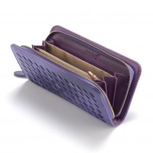 Quality 21cm 0.08KG Womens Credit Card Wallet With Zipper Patterned Clutch 10.5cm for sale