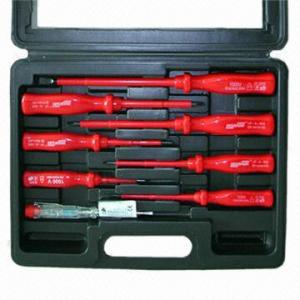Quality 1,000V Insulate Resistance VDE Screwdrivers Tester with Insulated Handy Tools Set Box  for sale