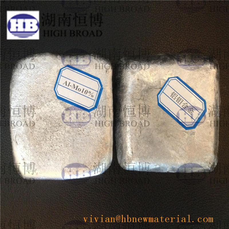 Quality Aluminium Molybdenum Alloy Granules Smelting Addtive AlMo10% AlMo60% ingot shape  particle shape for sale