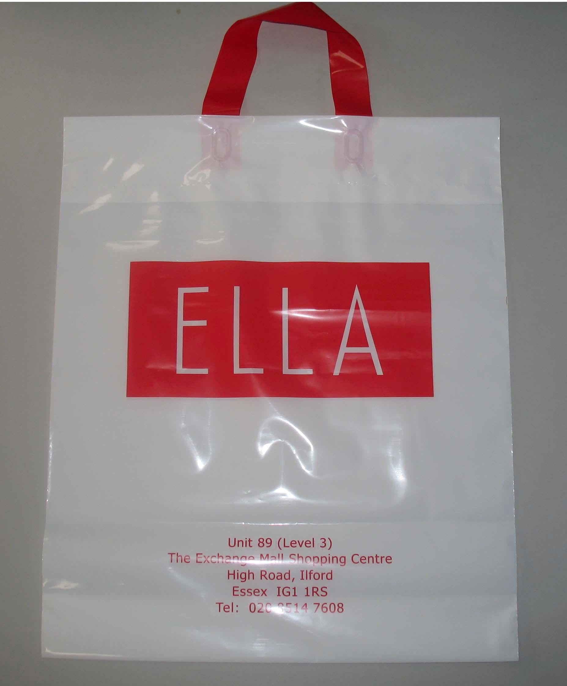 Quality custom CMYK color LDPE luxury plastic packaging bag with all plastic handle for sale