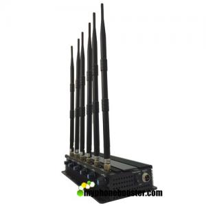 Quality 6 Antennas 15w Adjustable Wireless Indoor Cellphone Signal Jammer Blocker GPS/Lojack/3G/4G/Wifi Mobile Jammer Blocker for sale