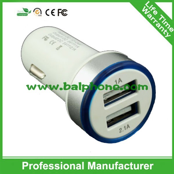 Quality 3.1A double mini usb car charger for sale