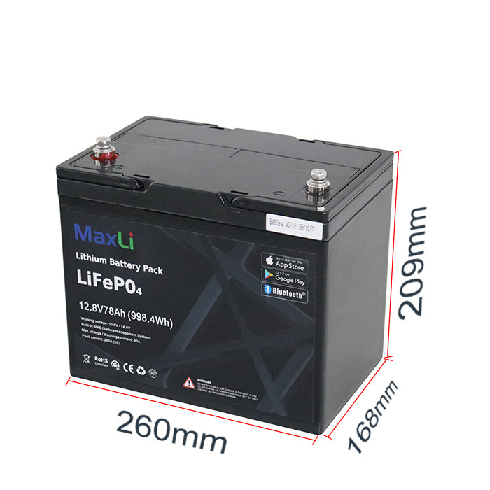 Quality Deep 3000 cycles IP65 78Ah 12V Lifepo4 Battery For RV Marine for sale
