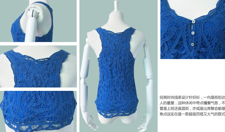 Buy Knitted, Crocheted, Tassel, Women Floral, Crochet Sleeveless Vest Tank Top Tunic Shirt at wholesale prices
