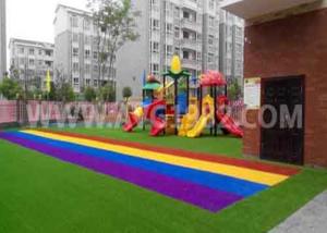 Quality Kids Playing Putting Coloured Sports Artificial Grass With Shock Pad Grassland for sale