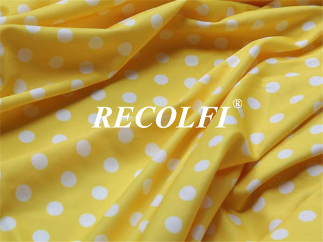 Yellow Dot Printing Cute Activewear Knit Fabric For Women Kids Yoga Running